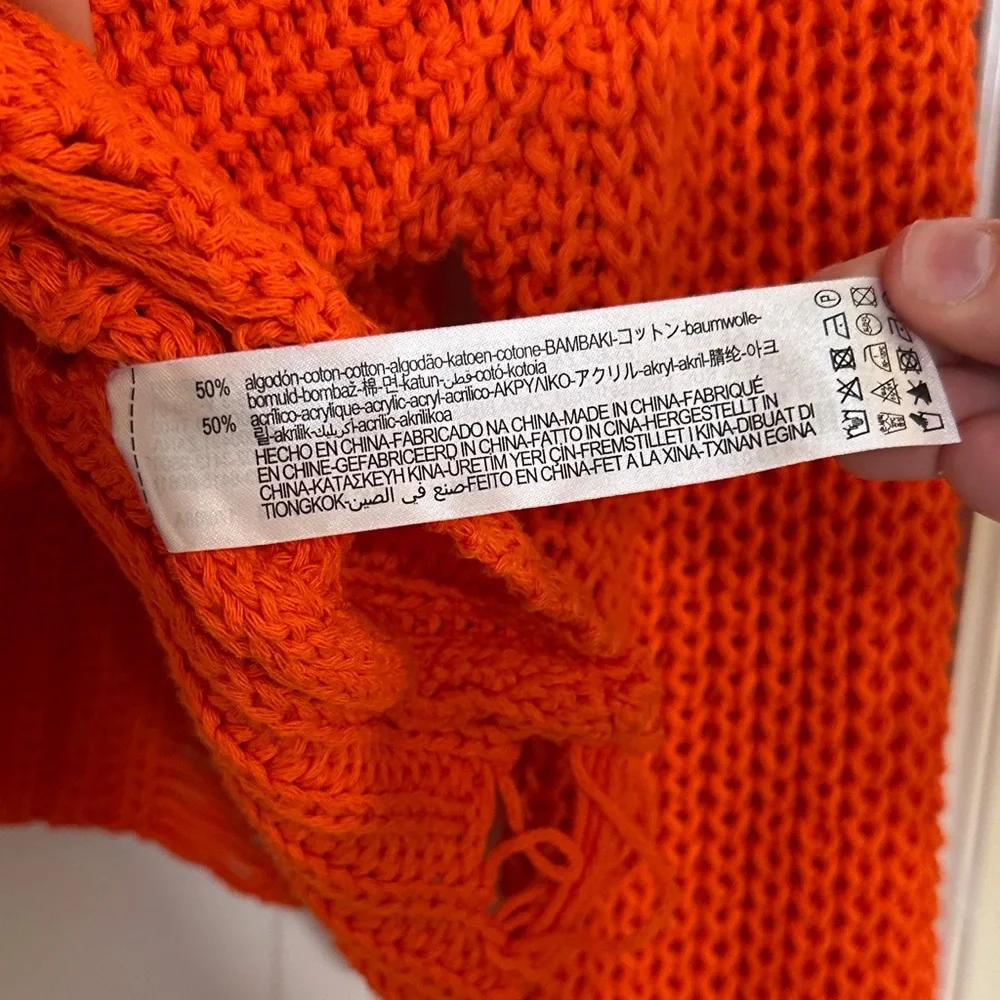 Zara Vibrant Orange Crew Neck Sweater - Picture 4 of 5